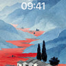 Crimson Valley Wallpaper with Mountain Hush wallpaper for iPhone, iPad & Mac