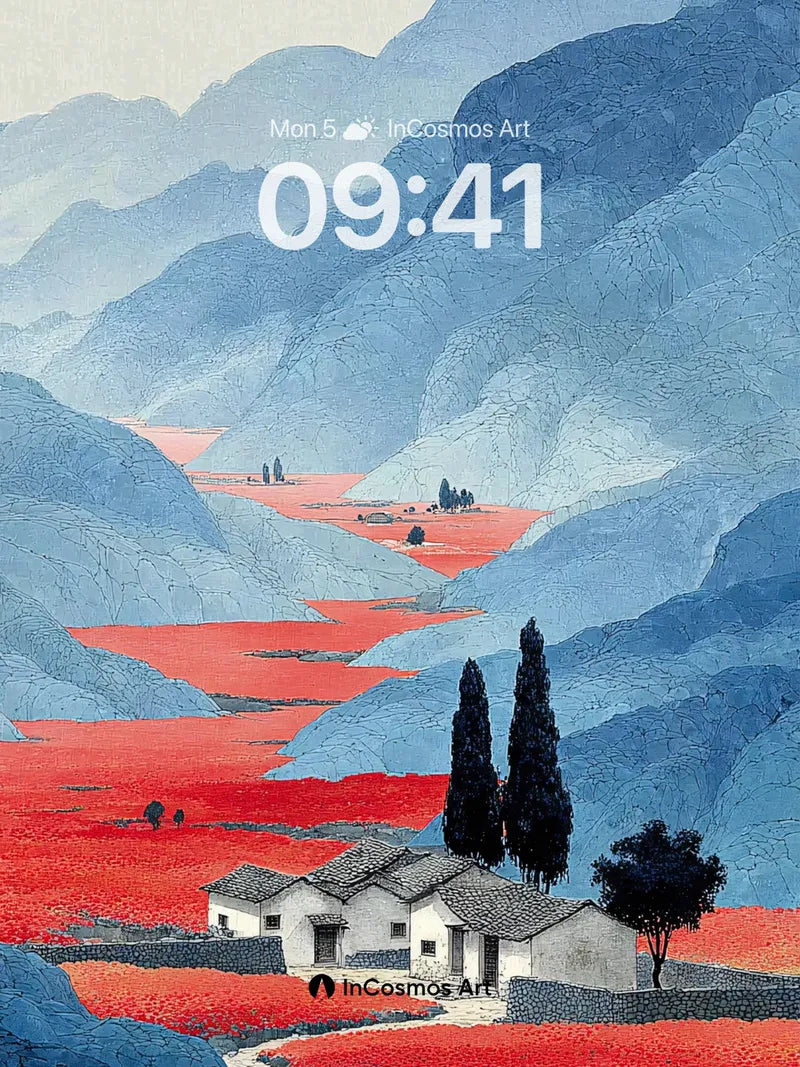 Crimson Valley Wallpaper with Mountain Hush