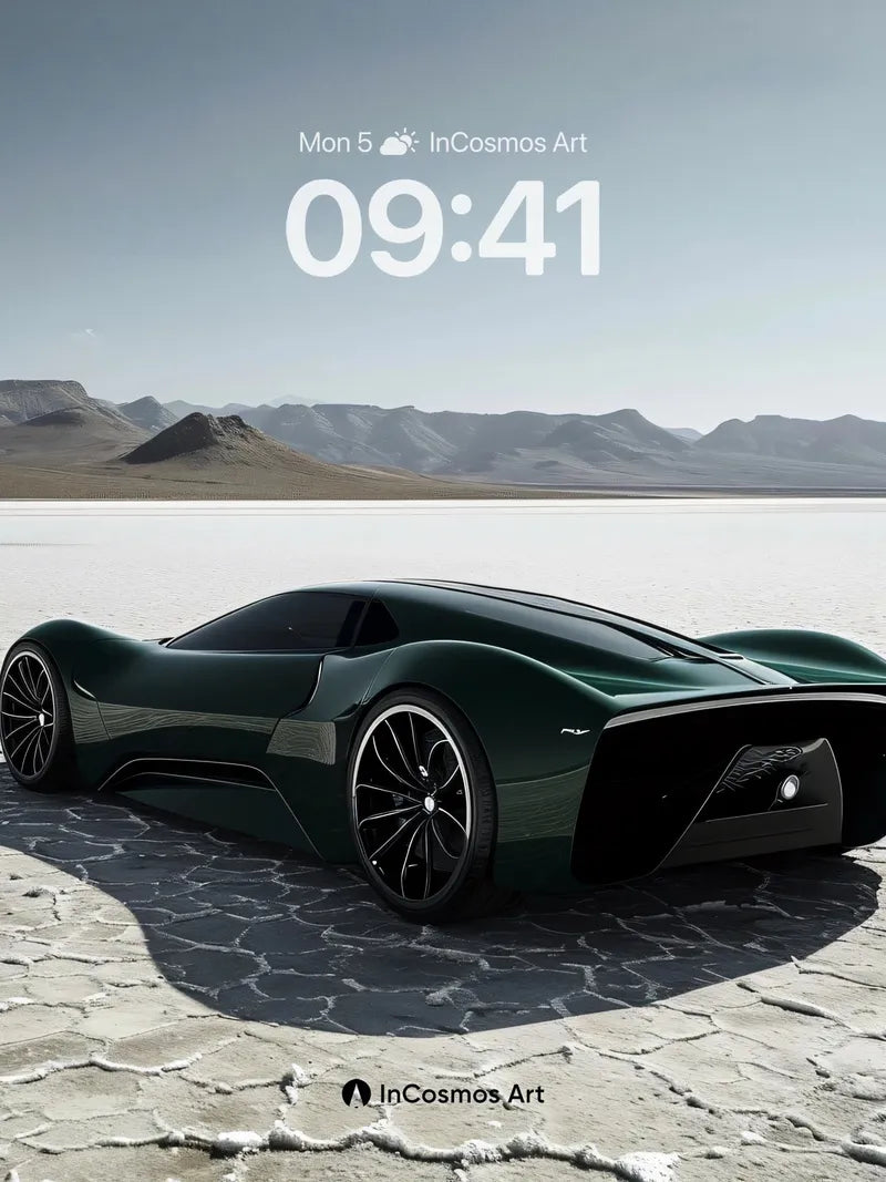 Futurist Mirage Wallpaper with Cracked Earth