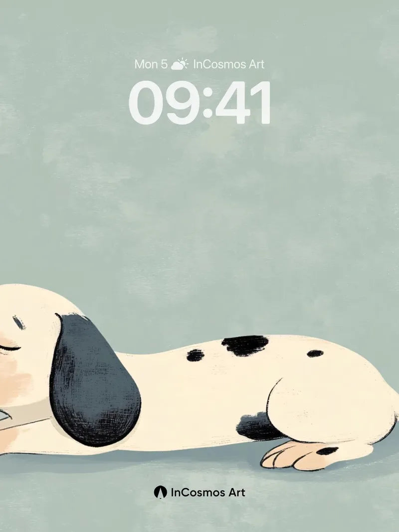 Serenity Dalmatian Wallpaper with Soft Hues