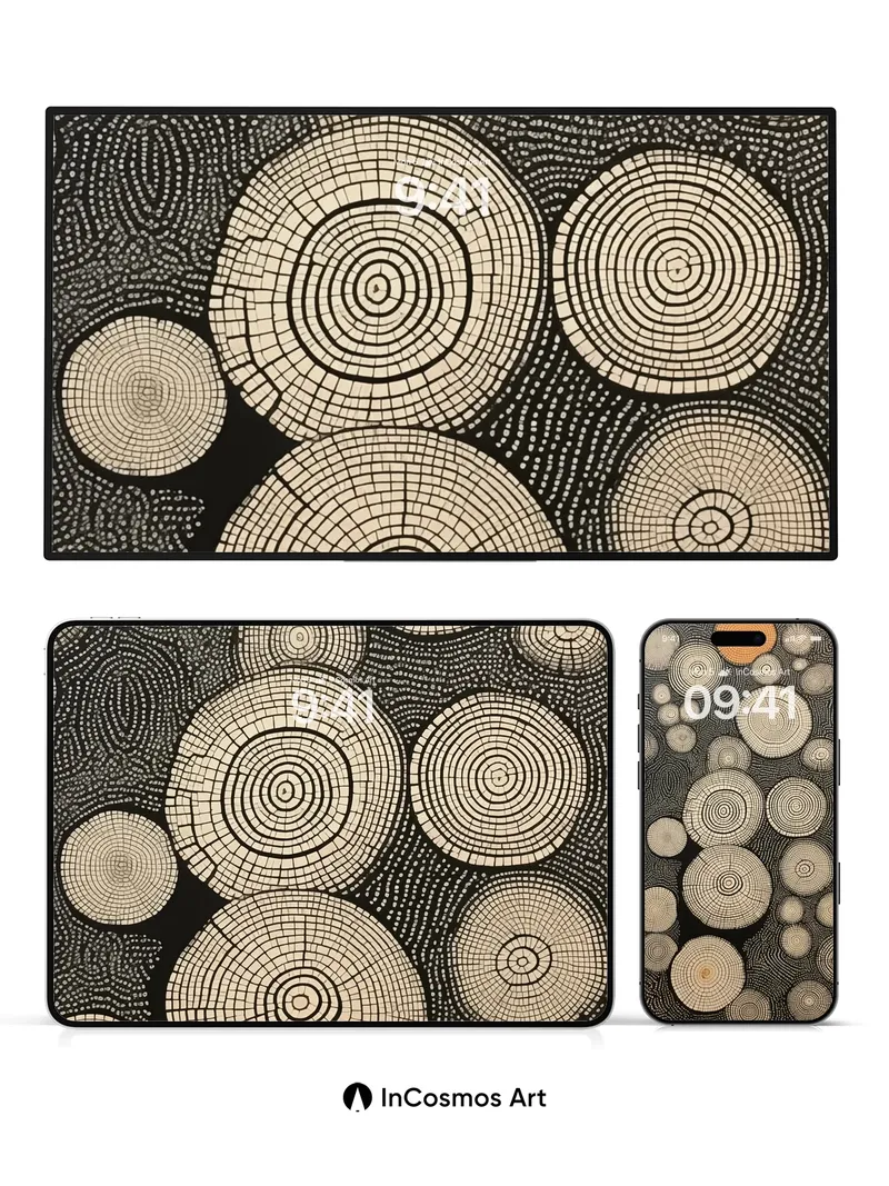 Earthy Pulse Wallpaper with Dot Grids