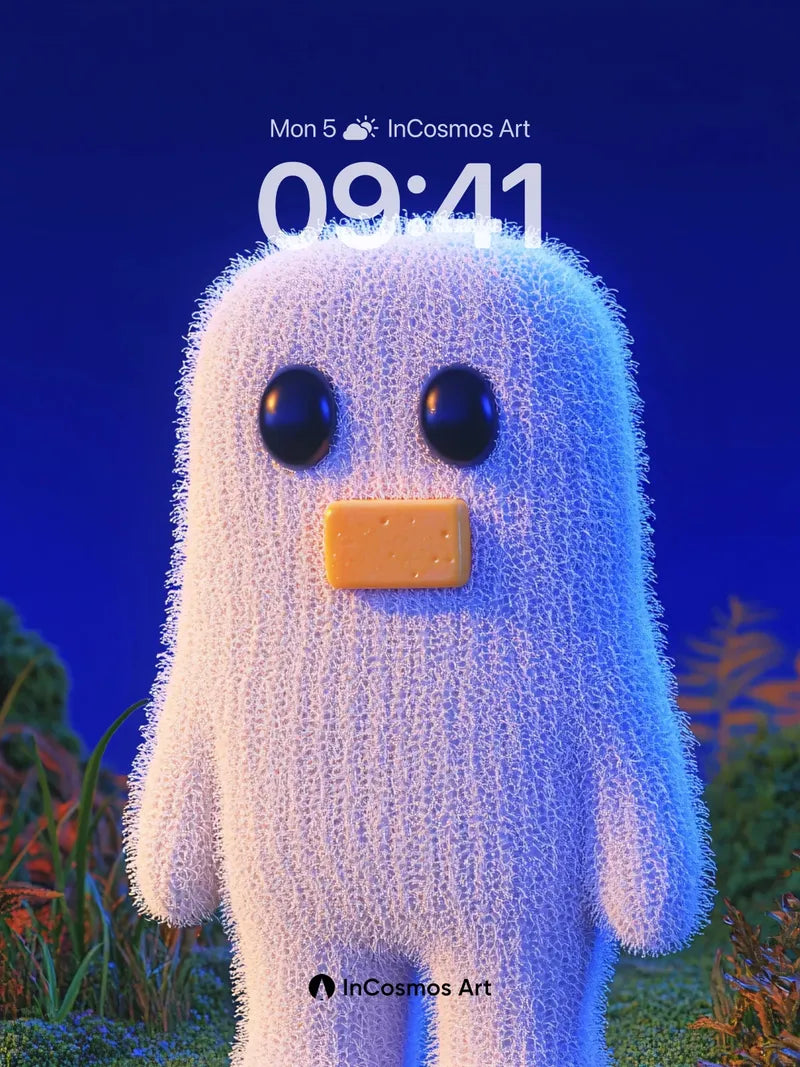 Luminous Fluff Wallpaper with Glowing Eyes wallpaper for iPhone, iPad & Mac