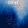 Blue Fish Spiral Abstract Wallpaper wallpaper for iPhone, iPad & Mac
