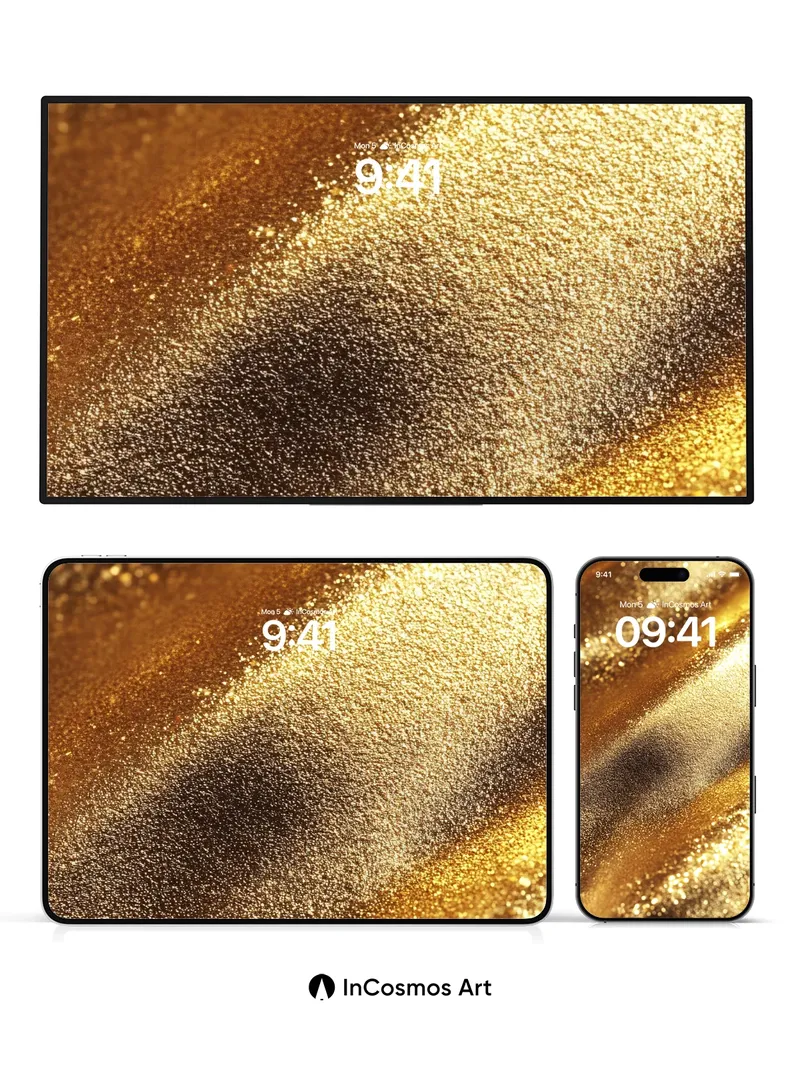 Golden Hush Wallpaper with Shimmering Depth