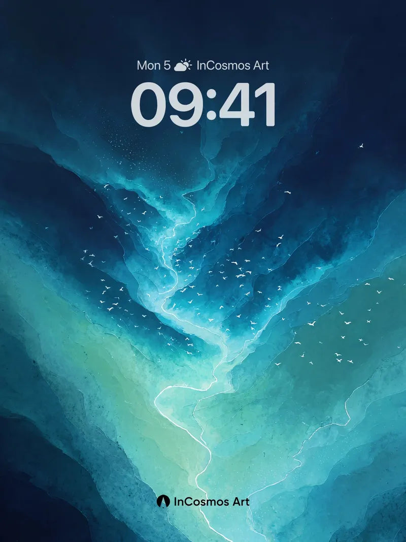 Ethereal River Wallpaper with Gradient Haze wallpaper for iPhone, iPad & Mac