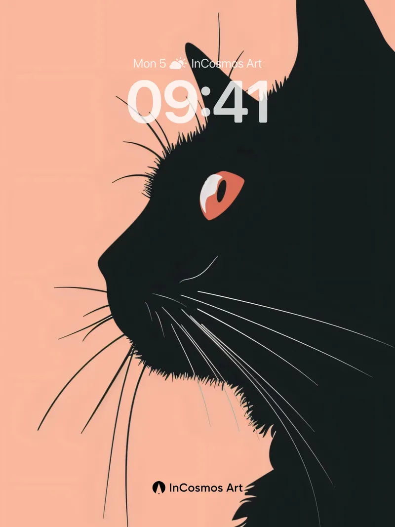 Silent Shadow Wallpaper with Orange Gaze