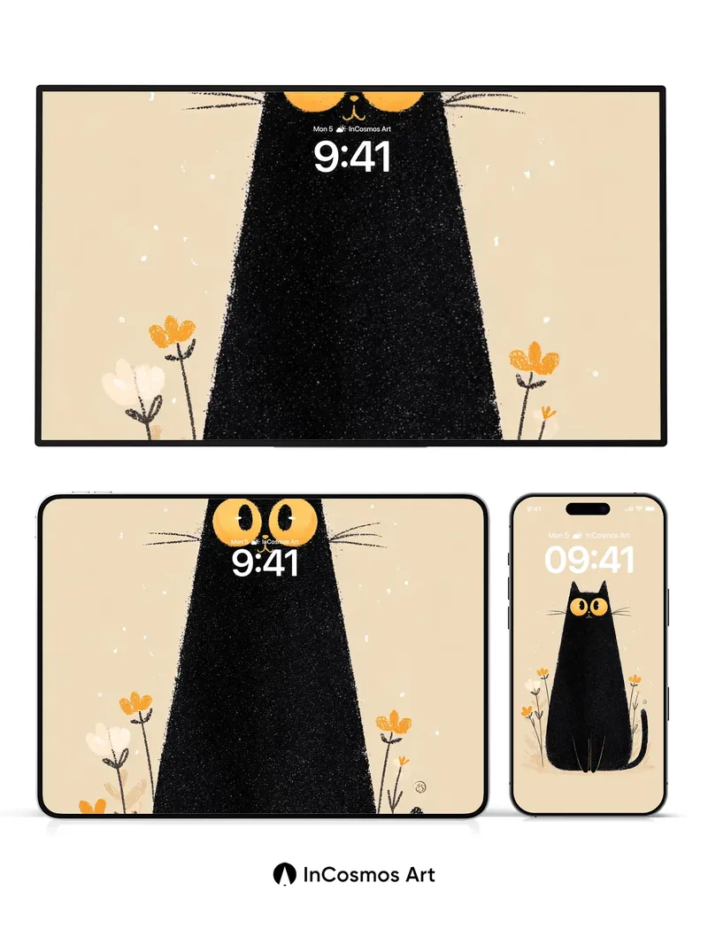 Whispering Shadow Wallpaper with Golden Eyes