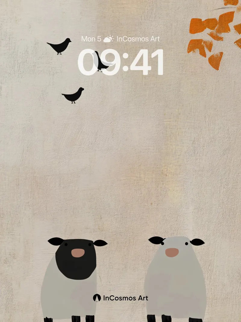 Whispering Autumn Wallpaper with Woolly Friends