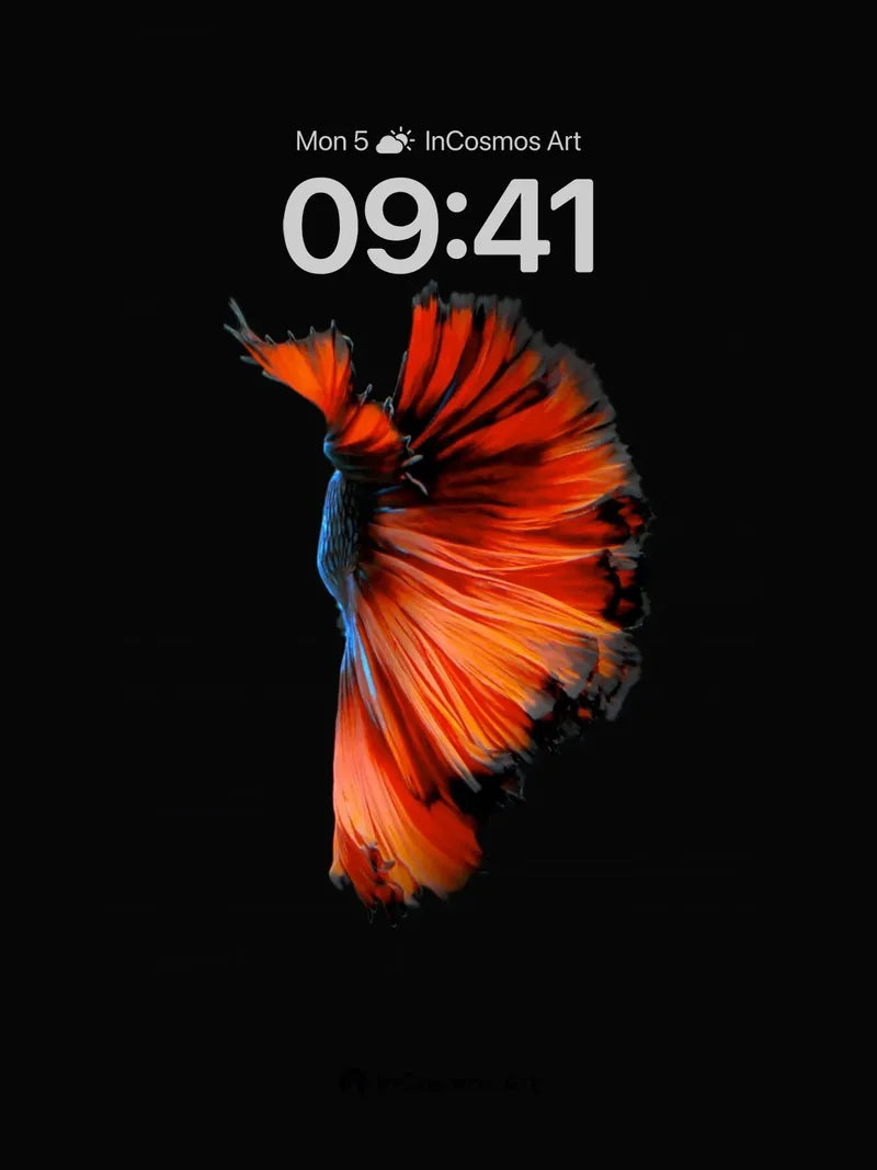 Fiery Feather Wallpaper with Living Light