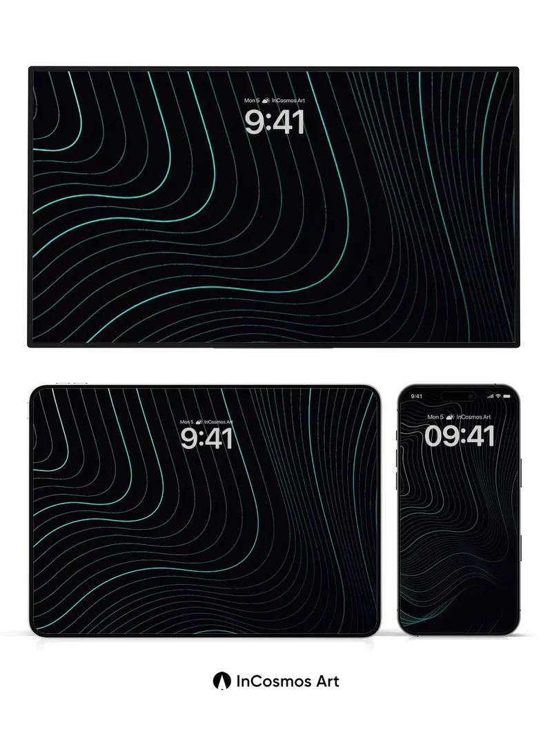 Neon Pulse Wallpaper with Flowing Lines