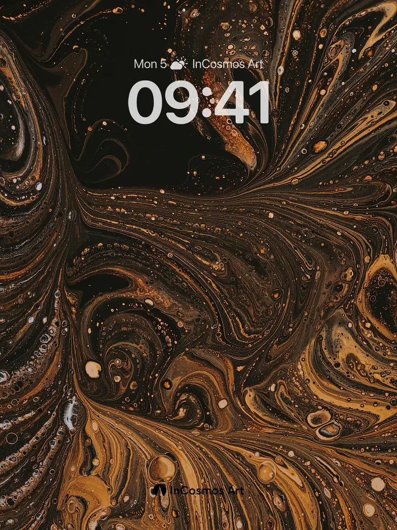 Obsidian Mirage Wallpaper with Golden Veins