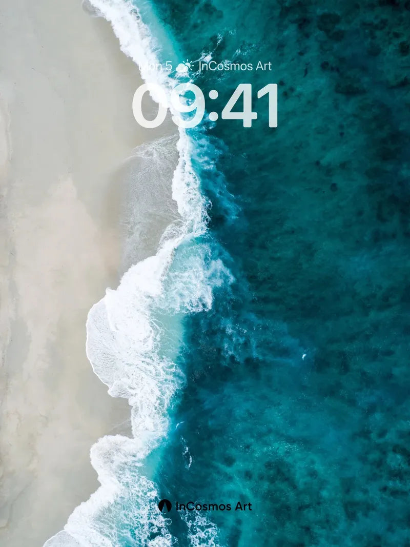 Turquoise Edge Wallpaper with Whispering Waves