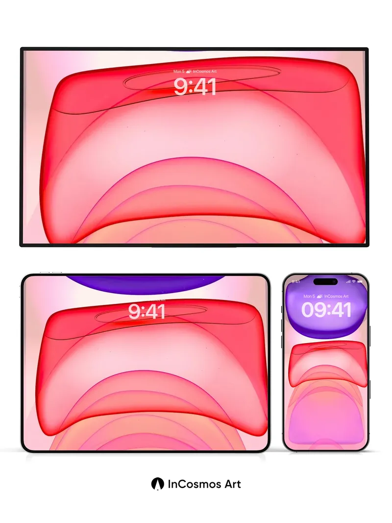 Luminous Flow Wallpaper with Floating Forms