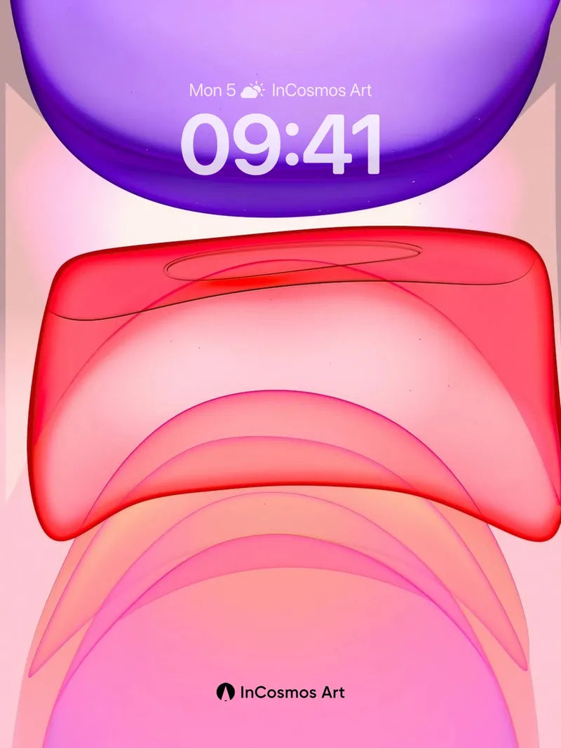 Luminous Flow Wallpaper with Floating Forms