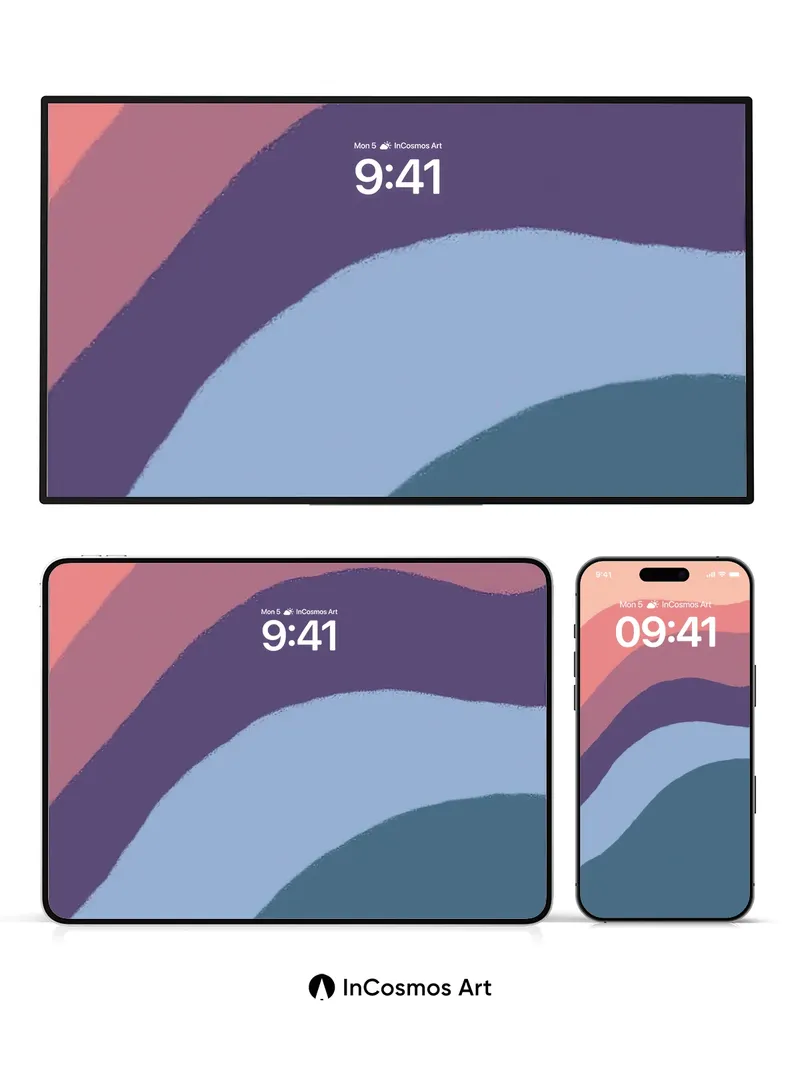 Serenity Wave Wallpaper with Soft Horizon Lines