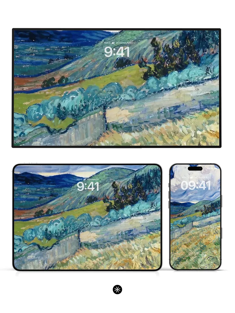 Whimsical Wheatfield Swirls Wallpaper | Post-Impressionist Dream