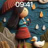 Knitted Rainfall Wallpaper with Duck Companion wallpaper for iPhone, iPad & Mac