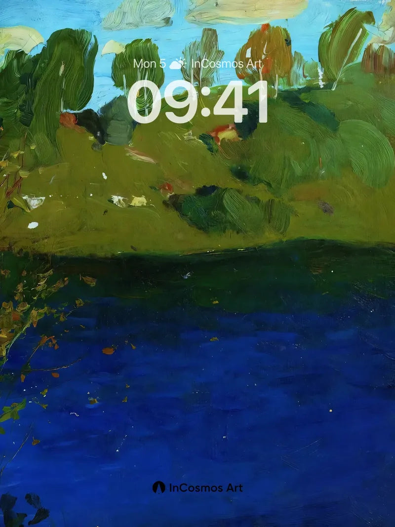 Cobalt Reverie Wallpaper with Whispering Trees