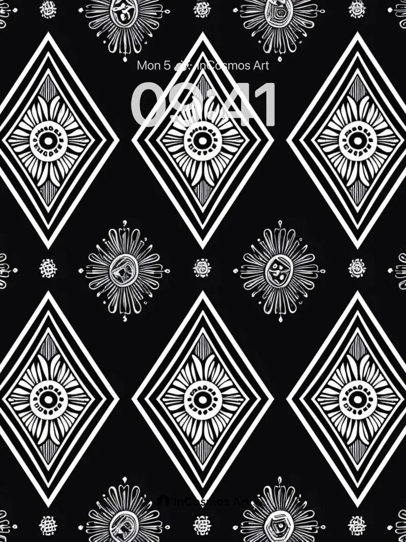 Monochrome Geometry Wallpaper with Hidden Symbols