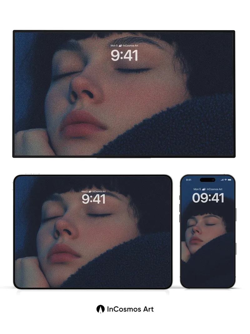 Velvet Hush Wallpaper with Closed Eyes