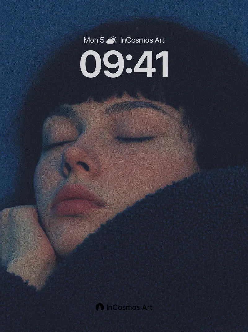 Velvet Hush Wallpaper with Closed Eyes