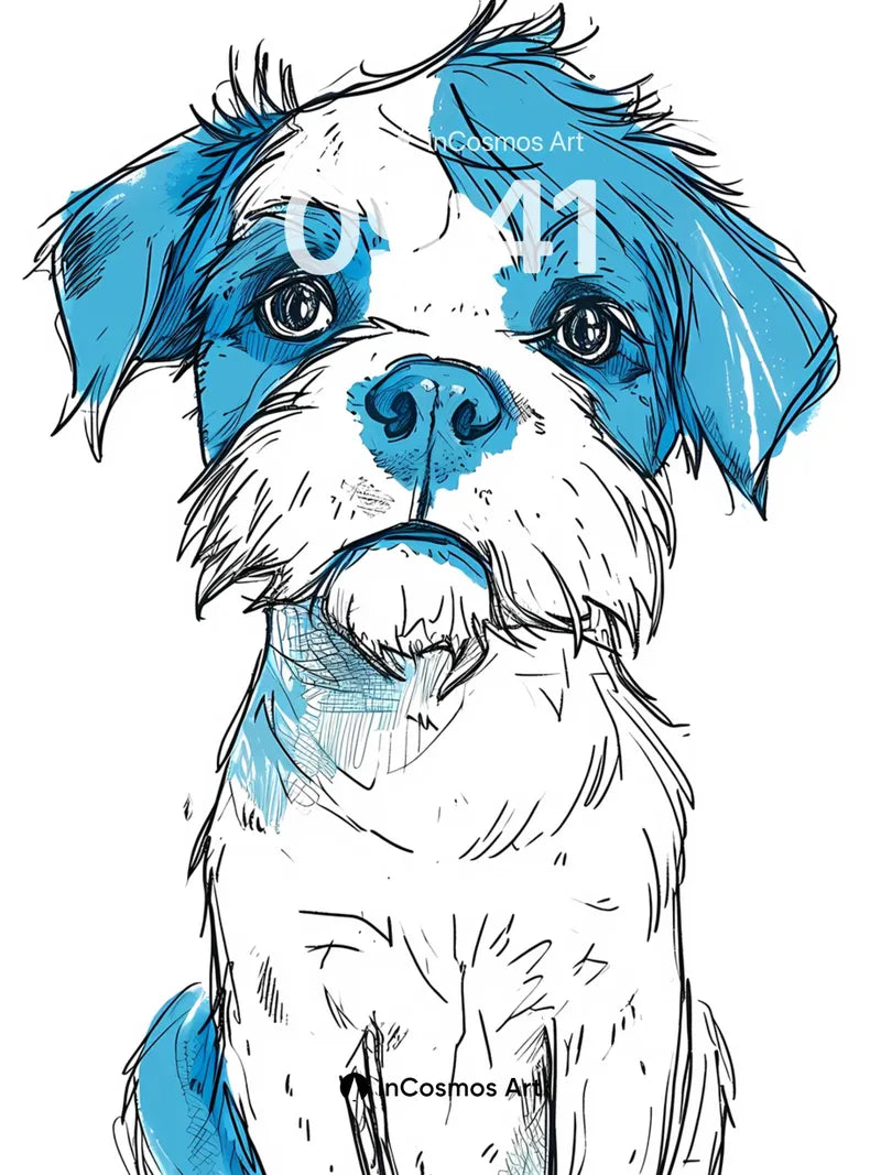 Whimsical Ink Dog Wallpaper with Sketchy Charm