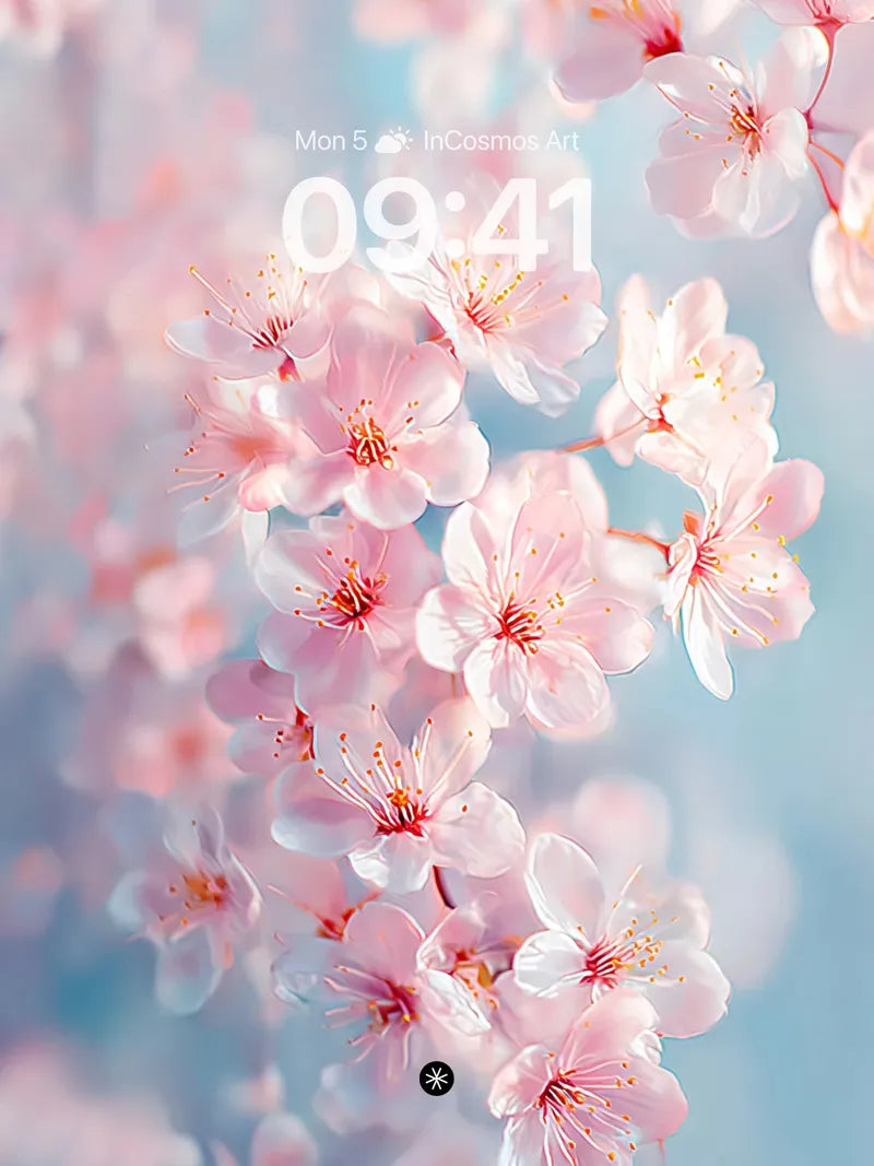 Serene Pink Petals Wallpaper in Soft Light wallpaper for iPhone, iPad & Mac