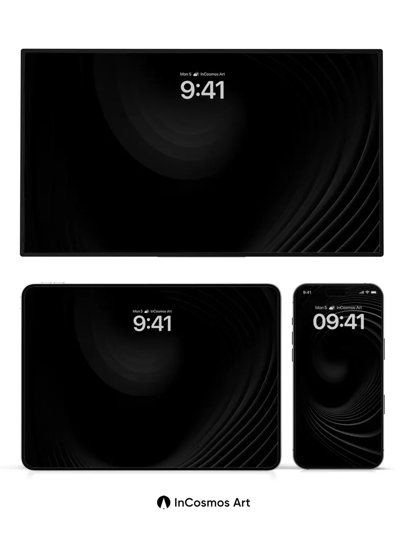 Infinite Void Wallpaper with Whispering Circles