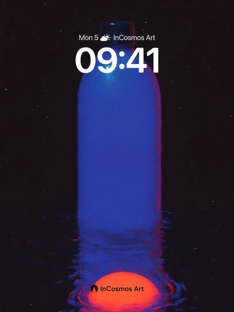 Cosmic Stillness Wallpaper with Floating Light