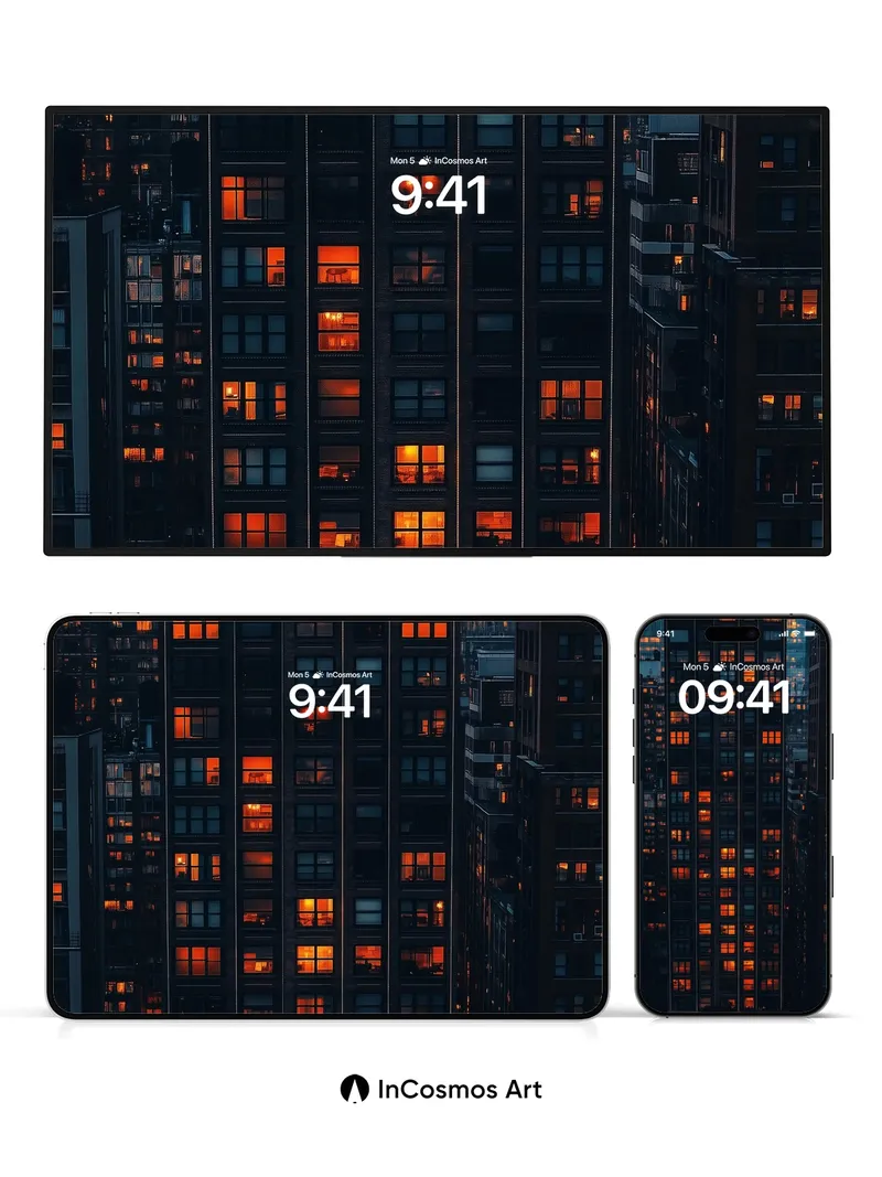 Crimson Grid Wallpaper with Neon Pulse