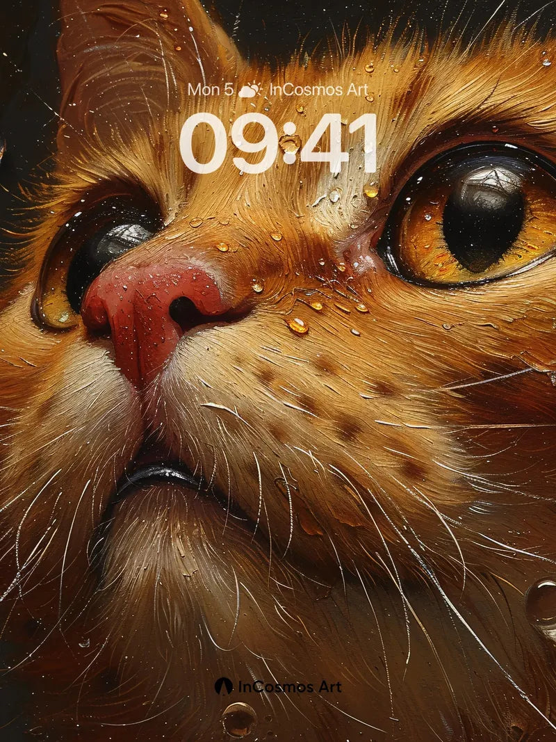 Wet Gaze Wallpaper with Amber Eyes