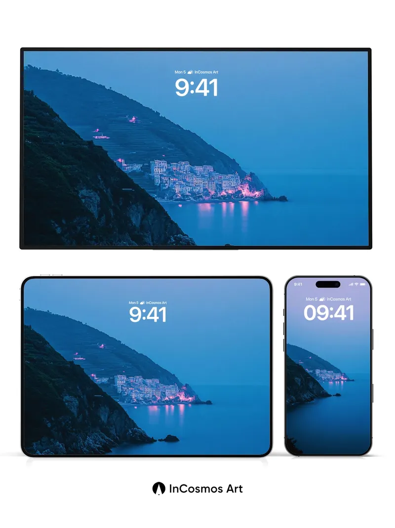 Serenity Cove Wallpaper with Neon Whispers