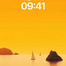 Golden Hush Wallpaper with Silent Sailboats wallpaper for iPhone, iPad & Mac
