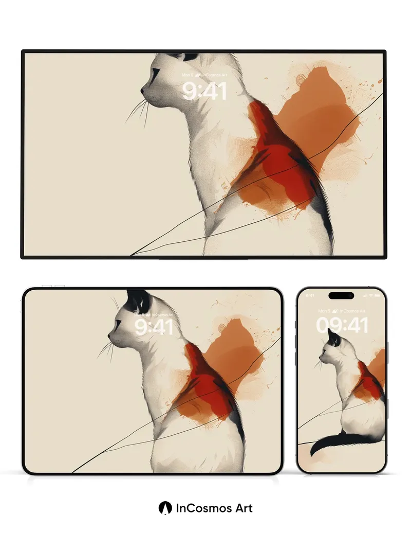 Silent Watcher Wallpaper with Crimson Echo