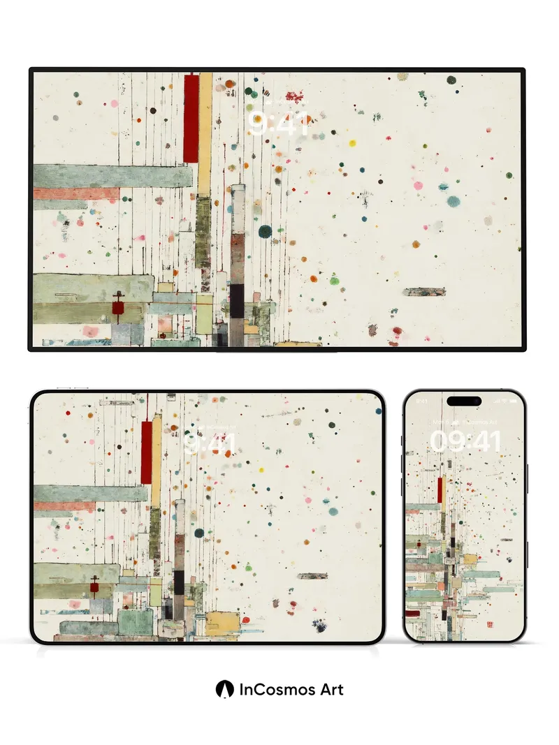 Quiet Concrete Bloom Wallpaper with Splattered Light