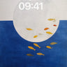 Celestial Fish School Minimalist Wallpaper Background