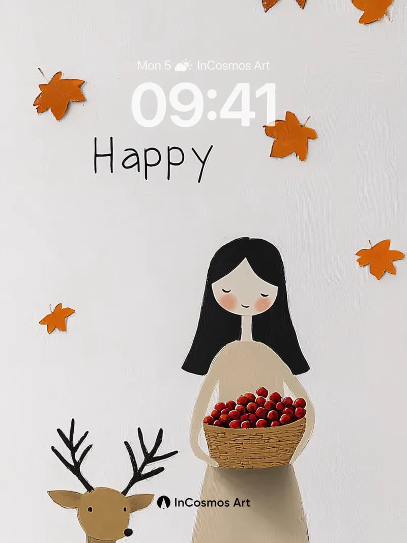 Autumn Whispers Wallpaper with Paper-Cut Serenity