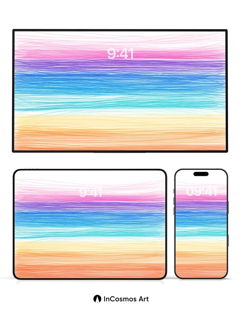 Luminous Horizon Wallpaper with Soft Brushstrokes