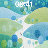 Serene Pathway Wallpaper with Dotted Forests wallpaper for iPhone, iPad & Mac