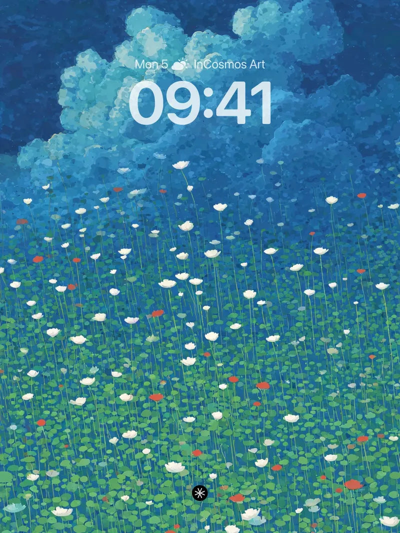 Blue Floral Field Wallpaper 4K for iPhone Lock Screen wallpaper for iPhone, iPad & Mac