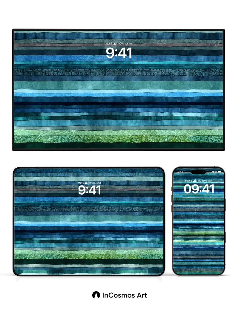 Deep Sea Tapestry Wallpaper with Whispering Stripes