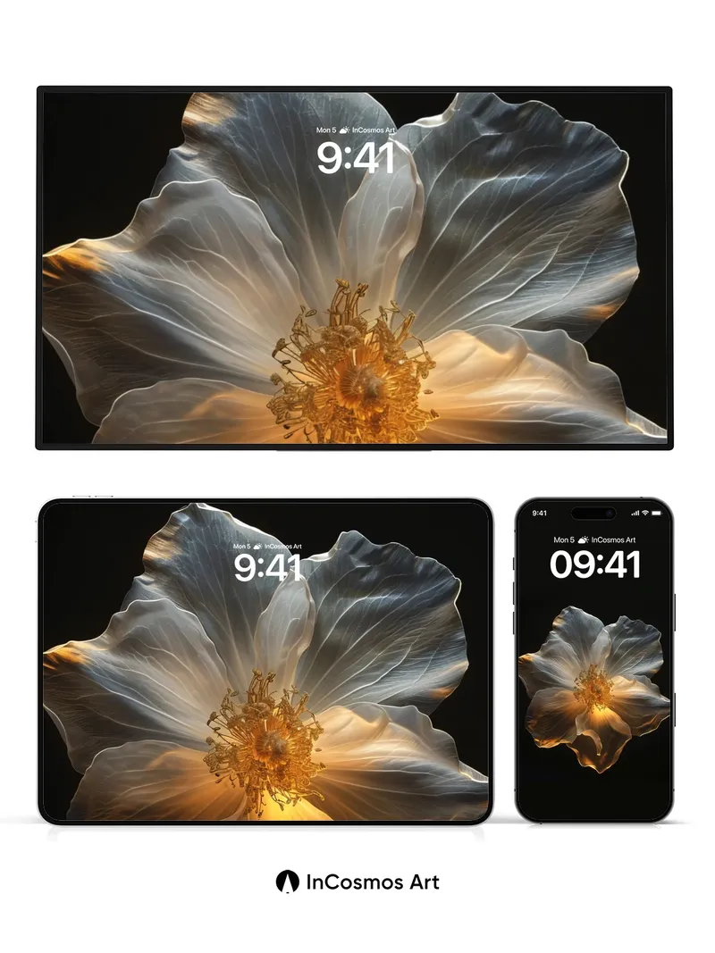 Luminous Petal Wallpaper with Ethereal Glow