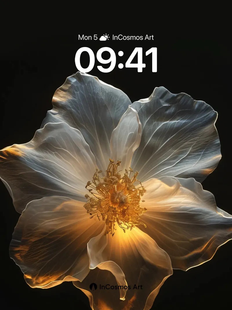 Luminous Petal Wallpaper with Ethereal Glow