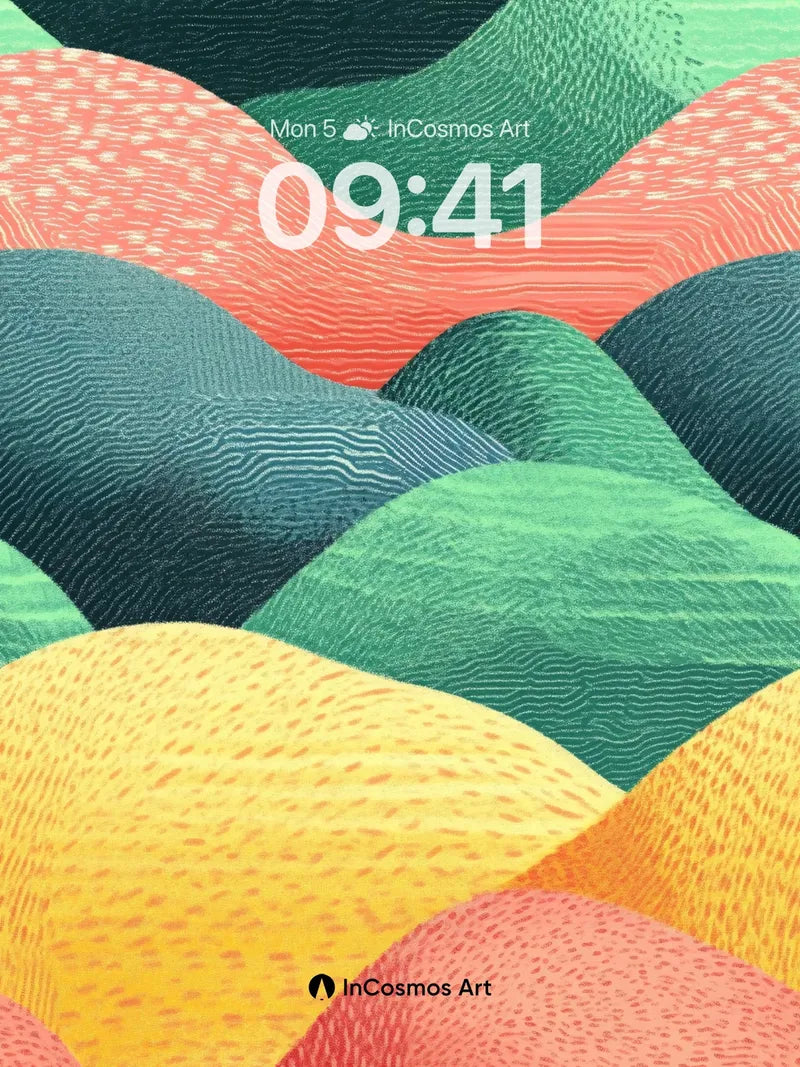 Rhythmic Terrain Wallpaper with Textured Waves