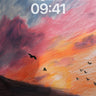 Crimson Horizon Wallpaper with Soaring Silhouettes wallpaper for iPhone, iPad & Mac