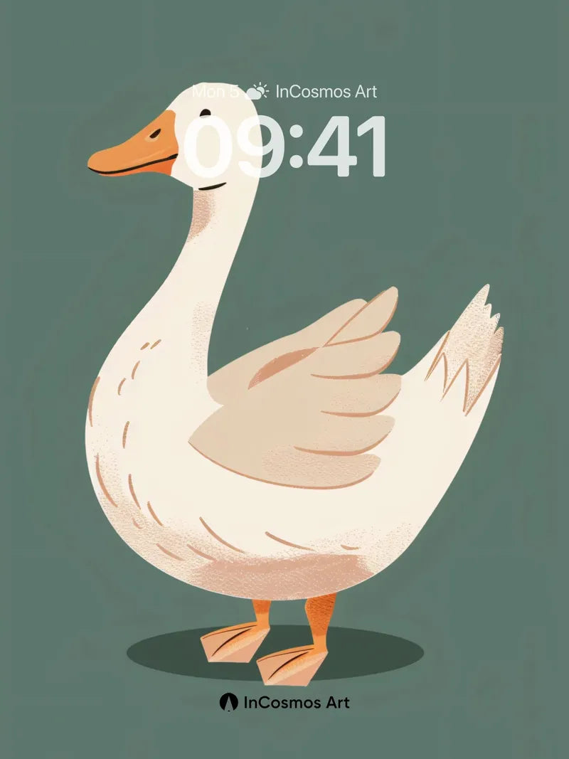 Serene Duck Wallpaper with Soft Feather Hues