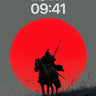 Silhouetted Knight Wallpaper with Crimson Sun wallpaper for iPhone, iPad & Mac