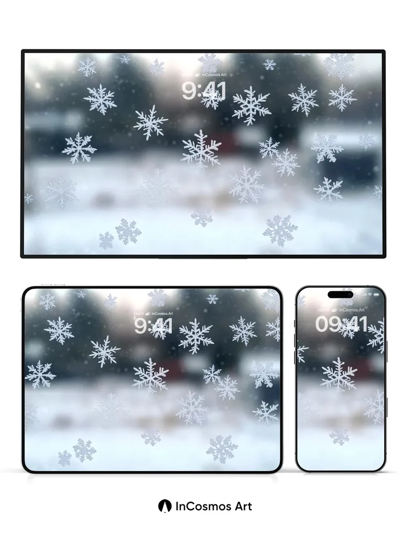 Frost Whisper Wallpaper with Snowflake Drift