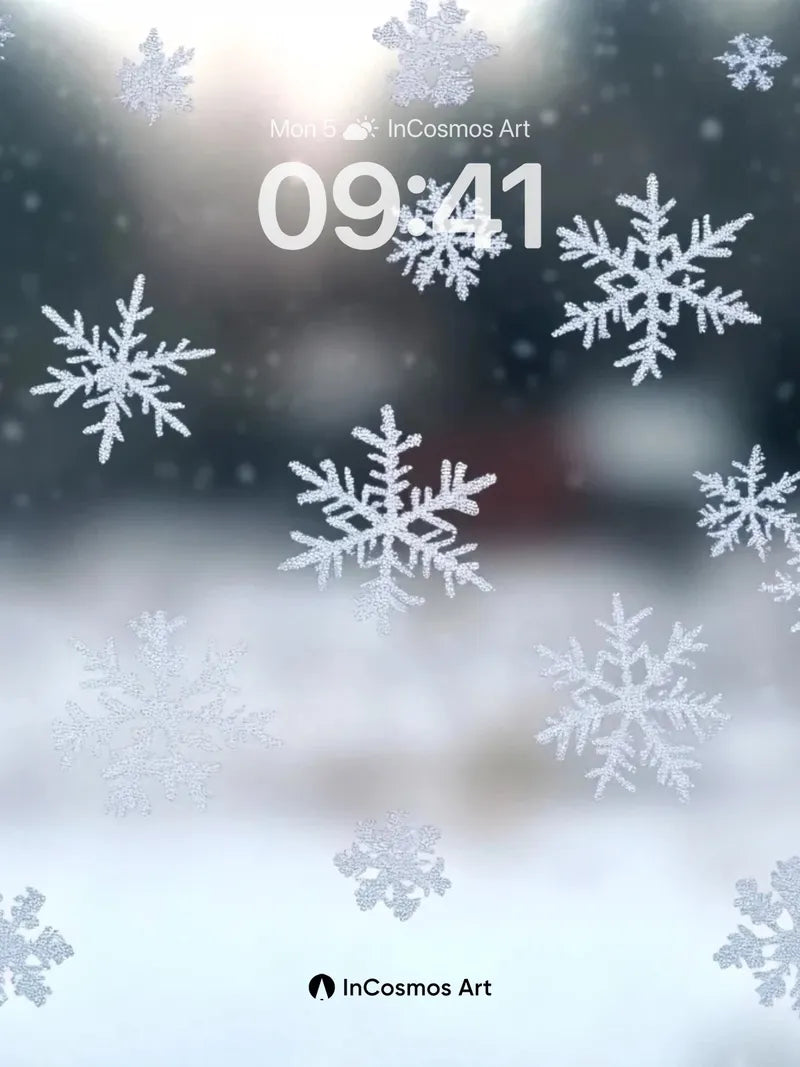 Frost Whisper Wallpaper with Snowflake Drift