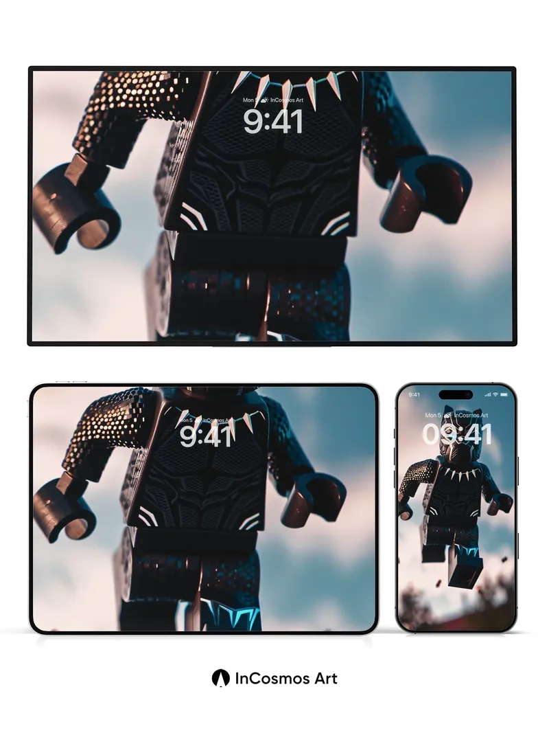 Floating Panther Wallpaper with Glowing Eyes